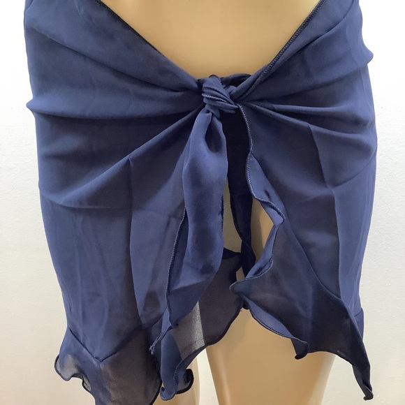 Zuliana Blue and Black Tie - Two Sarong Bundle. Made In USA. - Picture 3 of 6